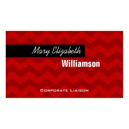Red Chevron Modern Professional Business Cards (front side)
