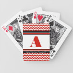 Red Chevron Personalized Playing Cards