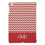 Red Chevron Stripe 3  Monogram Case For The iPad Mini