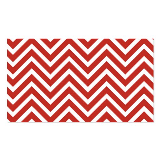 Red Chevron Stripes Business Card Template (back side)