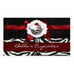 red chic cupcake business Cards business cards
