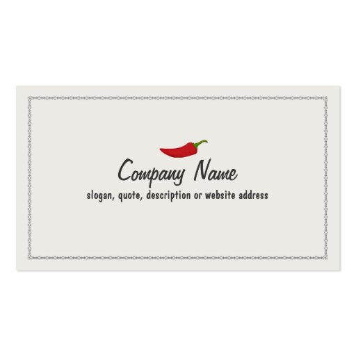 Red Chili Pepper  Business Card (front side)