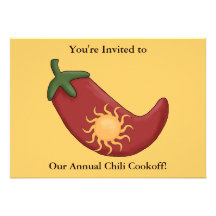 Red Chili Pepper Firecracker - Western BBQ Party Invitation