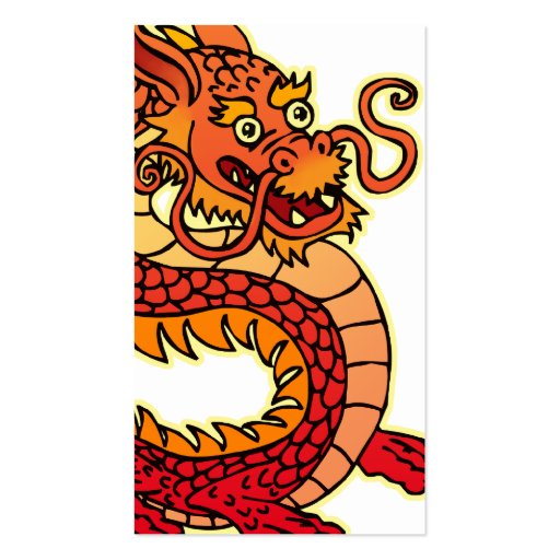 Red Chinese Dragon Business Cards (back side)