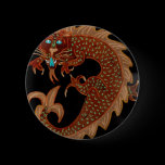Red Chinese Dragon Button