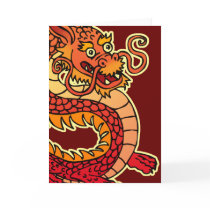 Red Chinese Dragon Greeting Card