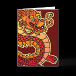 Red Chinese Dragon Greeting Card