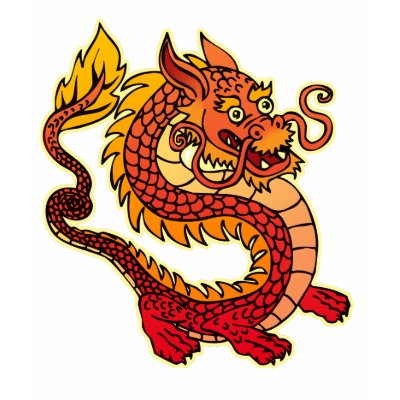 Red Chinese Dragon Kids Dark T-Shirt