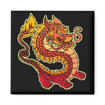 Red Chinese Dragon Magnet