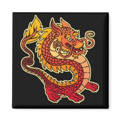 Red Chinese Dragon Magnet by koncepts