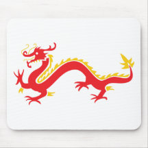 Red Chinese Dragon Mouse Pads