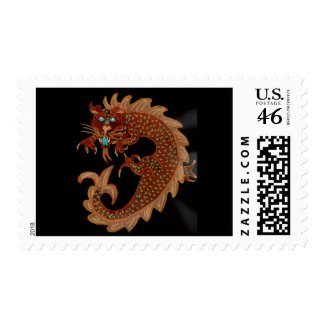 Red Chinese Dragon stamp