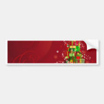 Red Christmas background Bumper Stickers