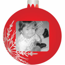 Red Christmas Ball Frame photo sculptures