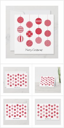 Red Christmas Balls Illustration and Pattern