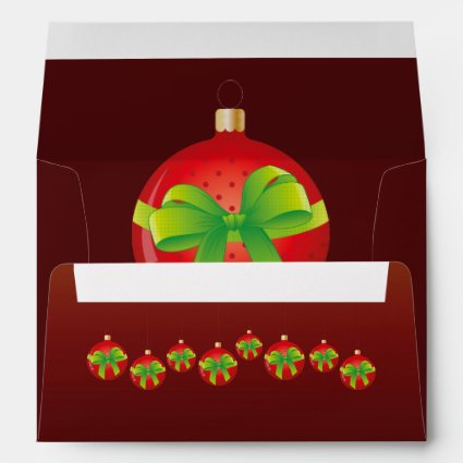 Red Christmas Baubles Envelopes