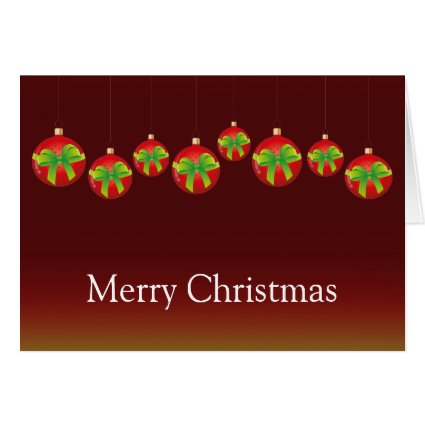 Red Christmas Baubles Greeting Card
