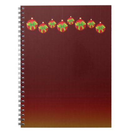Red Christmas Baubles Note Book