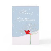 Red Christmas Bird Holiday Card