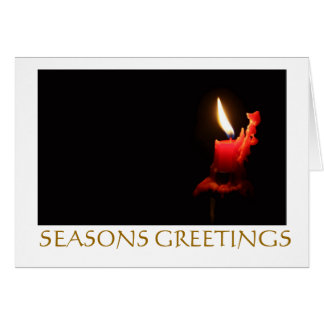 RED CHRISTMAS CANDLE GREETINGS CARD
