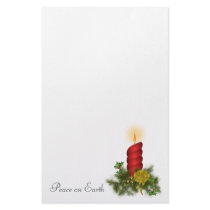 Red Christmas Candle Stationery by AJsGraphics Red Christmas Candle Stationery