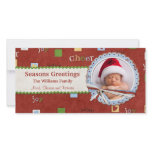 Red Christmas Card with Photo Photo Card Template