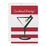 red Christmas Cocktails party Invitation invitations