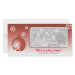 Red Christmas Decorative Ball Customized Photo Card