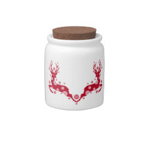 Red Christmas deers candy jars