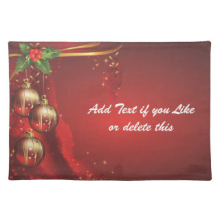 Red Christmas Holiday American MoJo Placemats