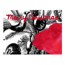 Red Christmas Llama - Llama Holiday Post Cards