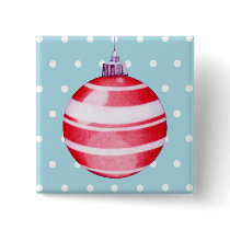 Red Christmas Ornament Button