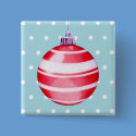 Red Christmas Ornament Button by floatinglemons Red Christmas Ornament Button