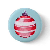 Red Christmas Ornament Button