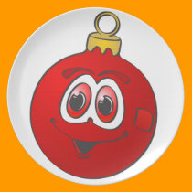 Red Christmas Ornament Cartoon.png plates