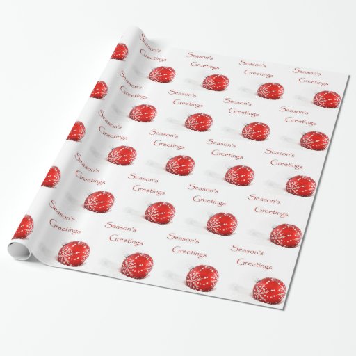 Red Christmas Ornament Christmas Wrapping Paper Zazzle