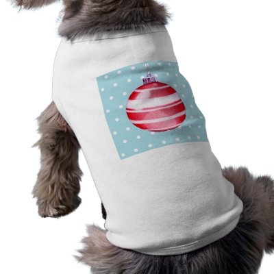 Red Christmas Ornament Dog T-shirt by floatinglemons
