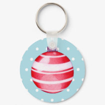 Red Christmas Ornament Keychain
