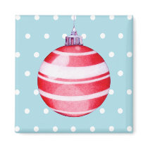 Red Christmas Ornament Magnet