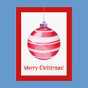 Red Christmas Ornament Postcard by floatinglemons Red Christmas Ornament Postcard