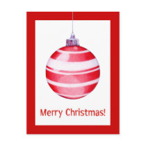 Red Christmas Ornament Postcard