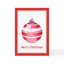 Red Christmas Ornament Red Card