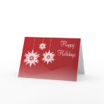 Red Christmas Ornament Snowflake Holiday Cards