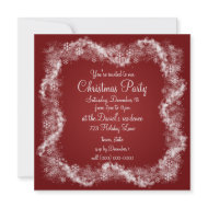 Red Christmas Party Invitations invitation