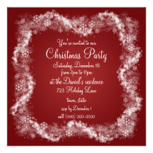 Red Christmas Party Invitations