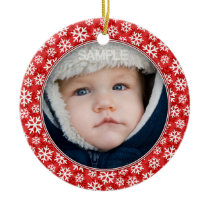 Red christmas photo frame ornament