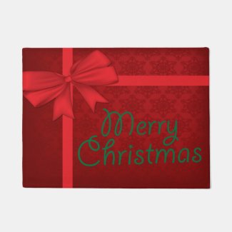 Red Christmas Present Doormat