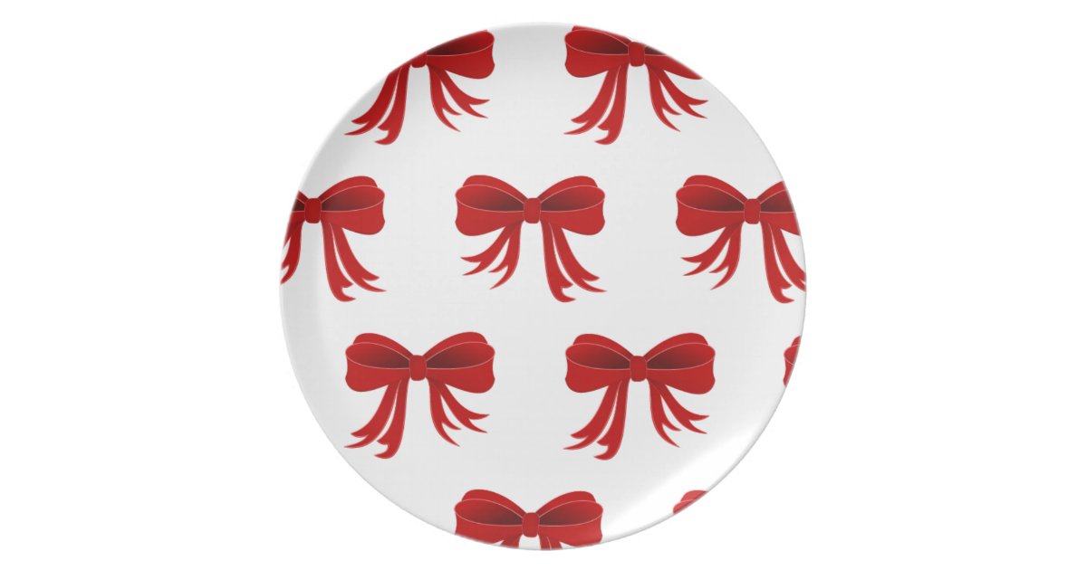 Red Christmas Ribbon Plate Zazzle