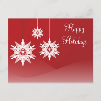 Red Christmas Snowflake Ornament Postcards