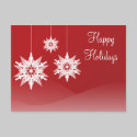 Red Christmas Snowflake Ornament Postcards